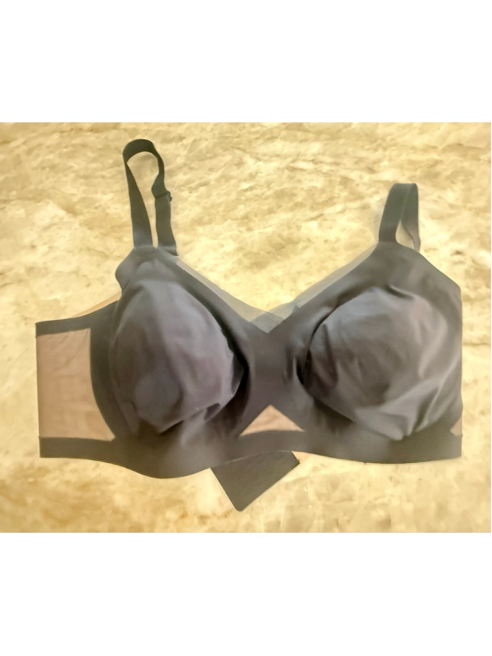 Women's Honeylove Bra 2X Black and Beige